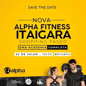 Rede Alpha Fitness inaugura nova unidade no Shopping Paseo, na próxima segunda (22)