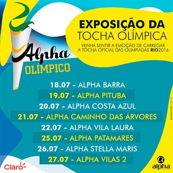 Tocha Olímpica fará tour pelas academias da Rede Alpha Fitness 