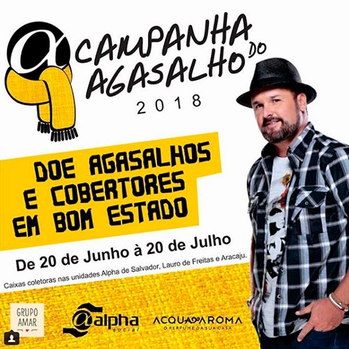 Léo Macedo apadrinha “Campanha do Agasalho 2018”, da Rede Alpha Fitness
