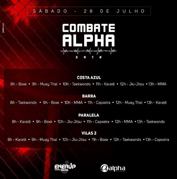 Rede Alpha Fitness promove evento com aulas de lutas, neste sábado (28)